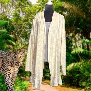 Honeymecurvy go to neutral soft comfy cheetah spot textured open sweater
